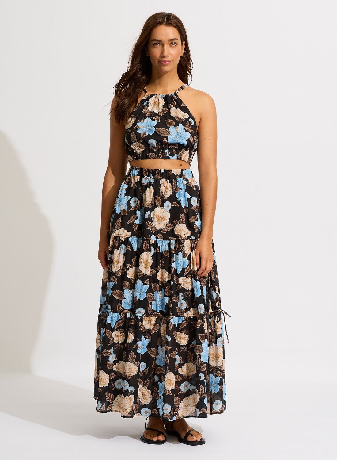 Seafolly Garden Party Crop Top Black