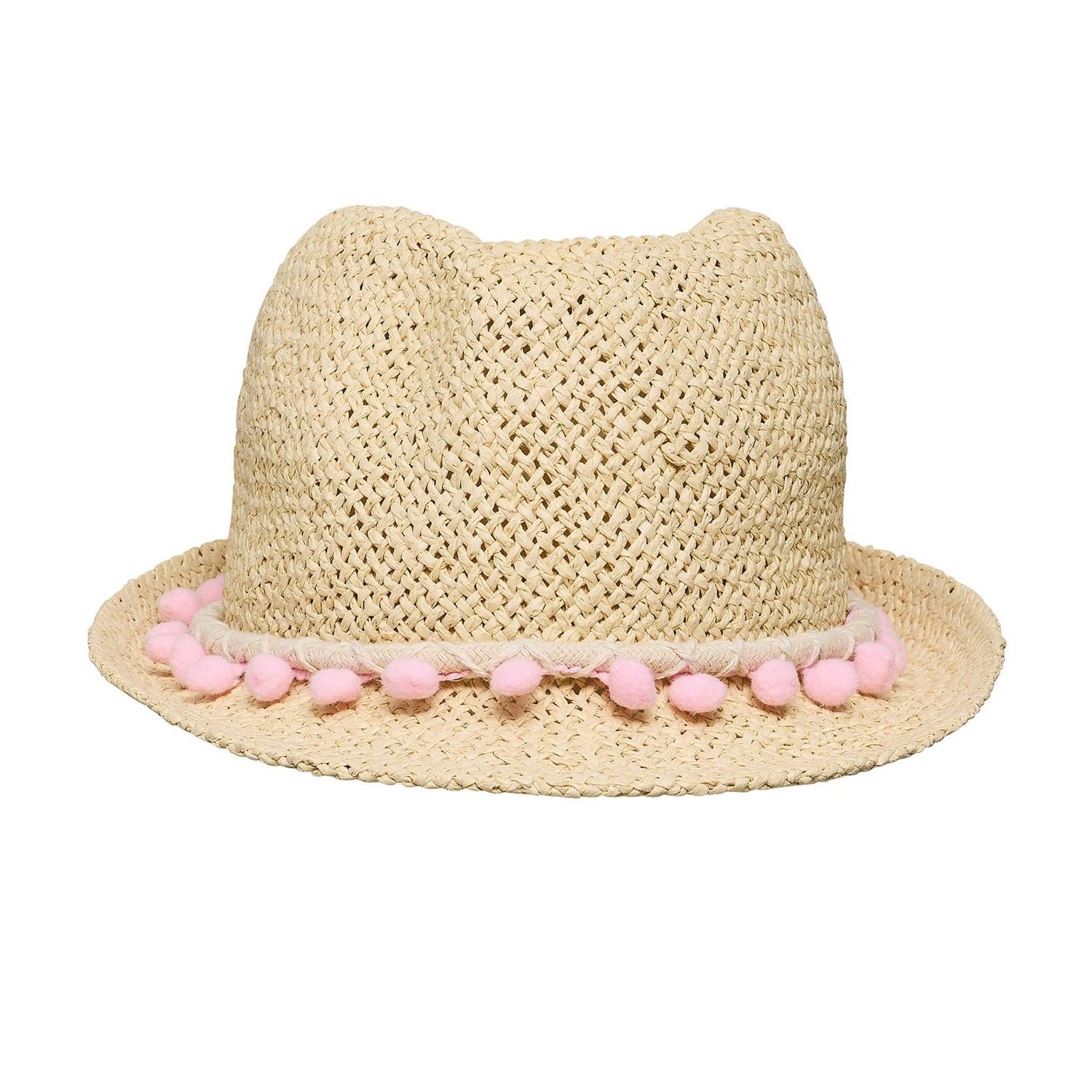 SNAPPER ROCK PINK POMPOM FEDORA NATURAL
