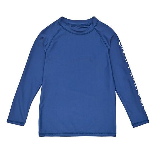 SNAPPER ROCK DENIM LOGO LS RASH TOP BLUE