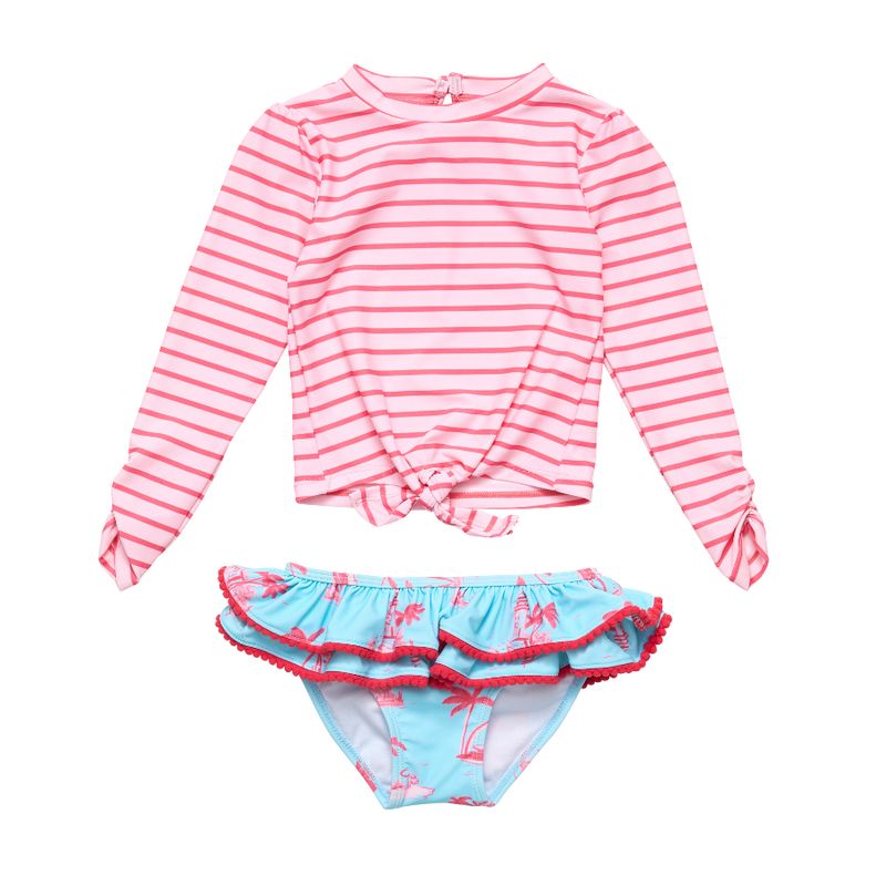 SNAPPER ROCK LIGHTHOUSE ISLAND SUSTAINABLE LS RUFFLE SET BLUE