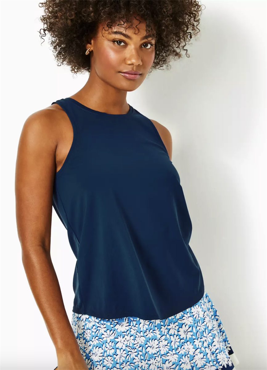 LILLY PULITZER WESTLEY ACTIVE TANK UPF 5 LOW TIDE NAVY