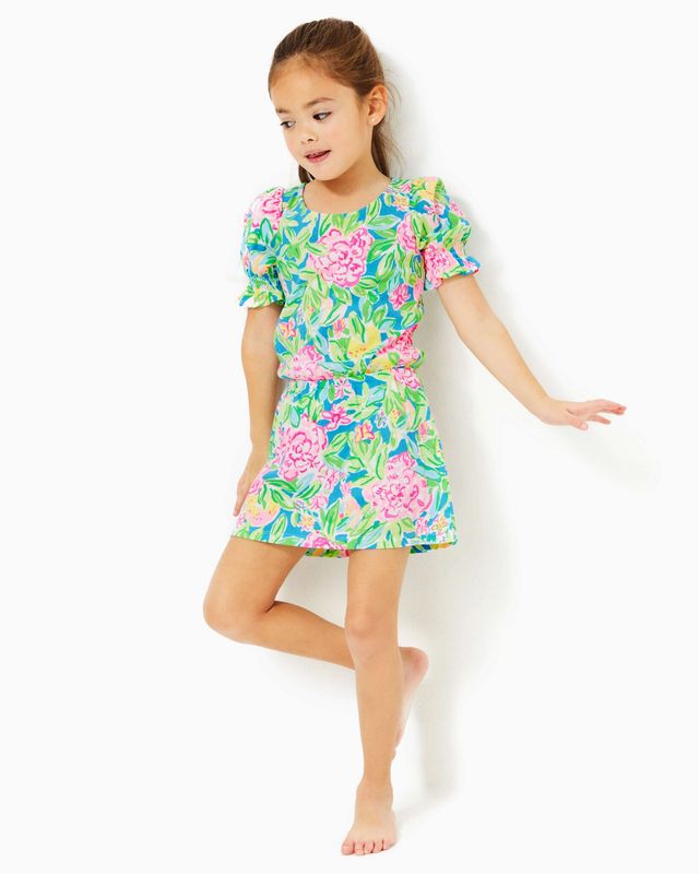 Plizer Mini LILLY PULITZER MINI ADLEY ROMPER MULTI GROVE GARDEN