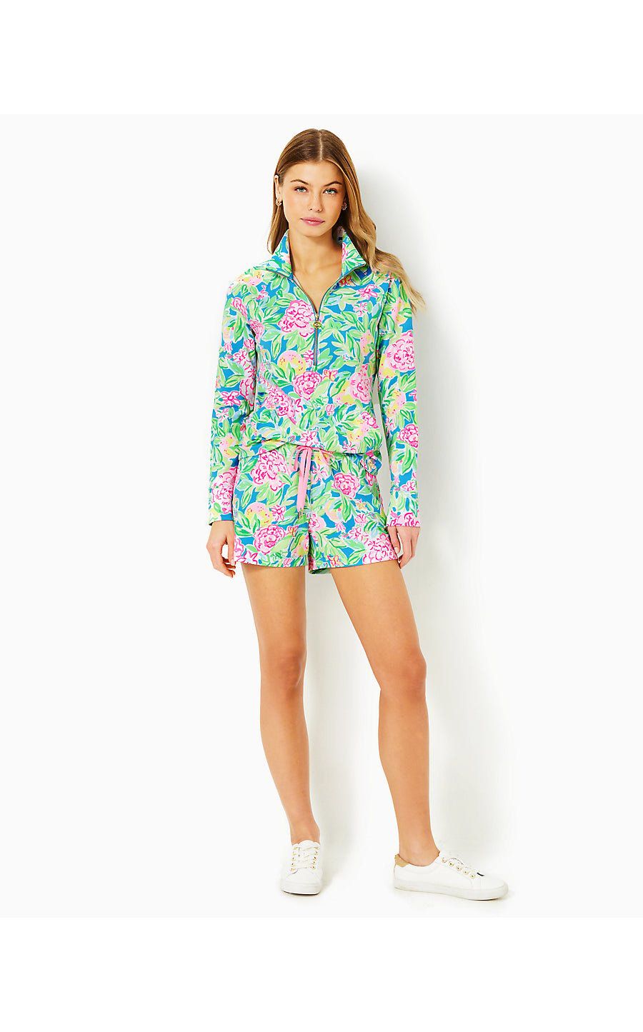 LILLY PULITZER LOXLEY KNIT SHORT MULTI GROVE GARDEN