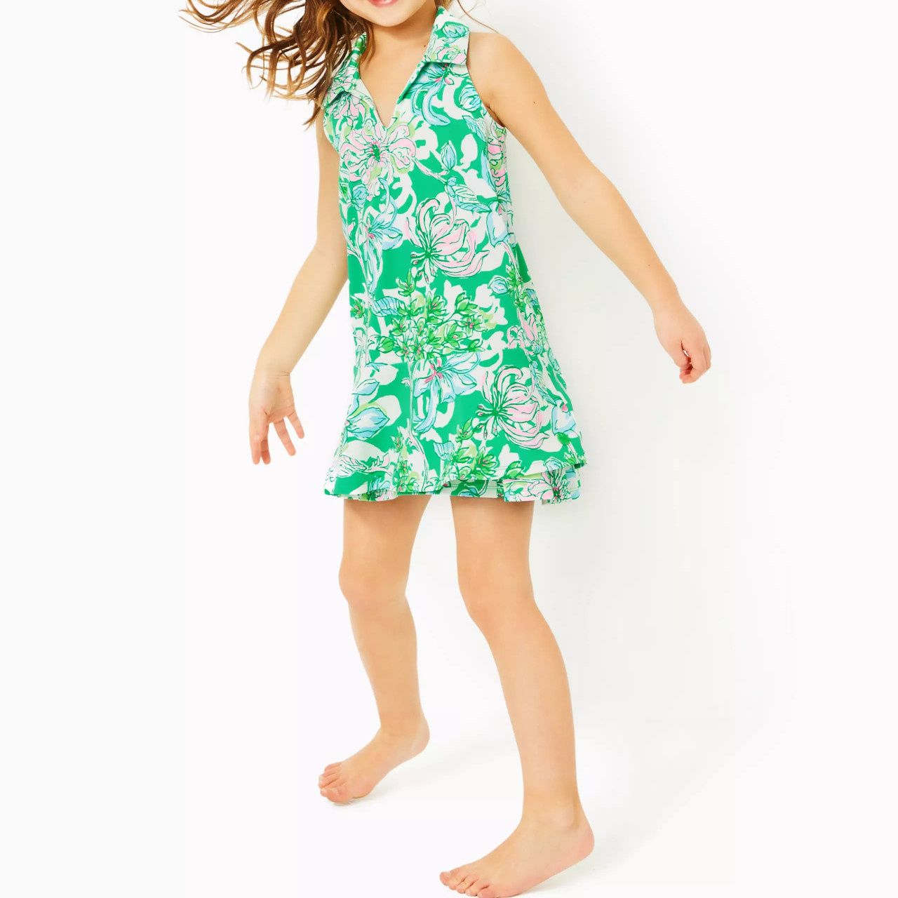 LILLY PULITZER MINI DANIA DRESS UPF 50+ SPEARMINT BLOSSOM VIEWS