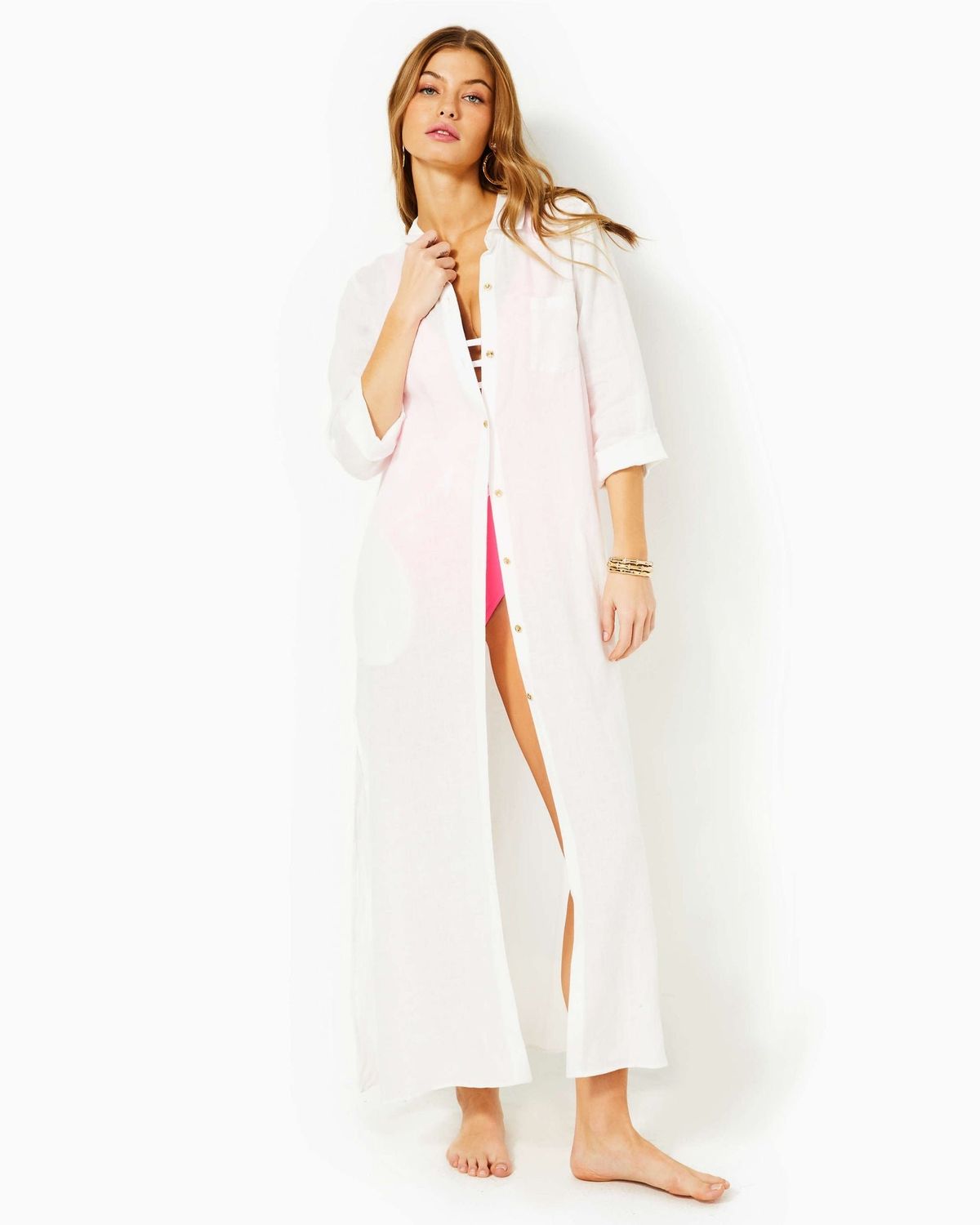 LILLY PULITZER NATALIE MAXI COVERUP RESORT WHITE