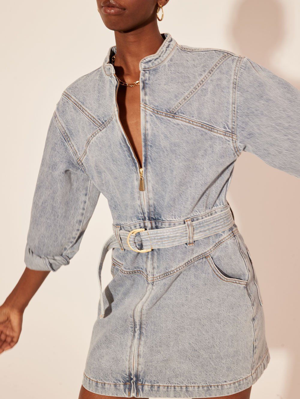 KIVARI Jimmy Denim Mini Dress BLUE