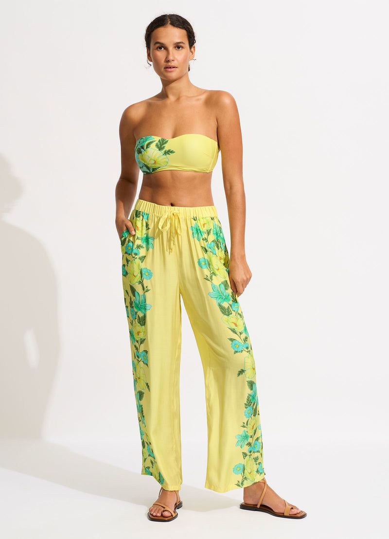 Seafolly Garden Party Wide Leg Pant Limelight