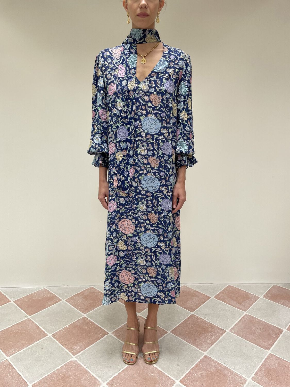 Rixo Ferne Camellia Garden Navy