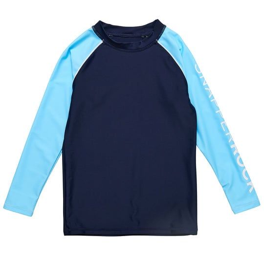 SNAPPER ROCK NAVY LT BLUE SLEEVE LS RASH TOP BLUE