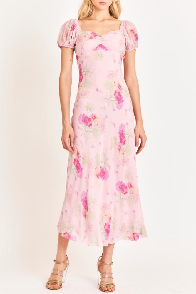 LOVE SHACK FANCY MADARA DRESS BOMBAY PINK