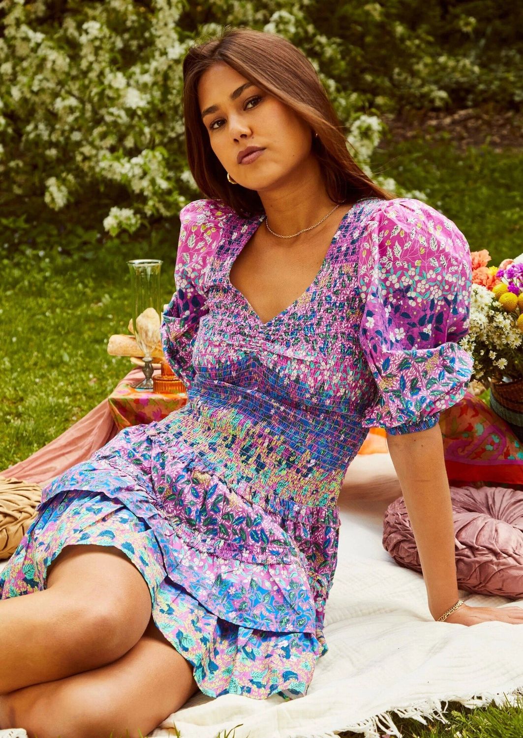 Love the Label Audrey Dress Samira Print Pink