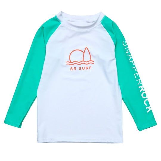 SNAPPER ROCK GEO SURF SUSTAINABLE LS RASH TOP WHITE