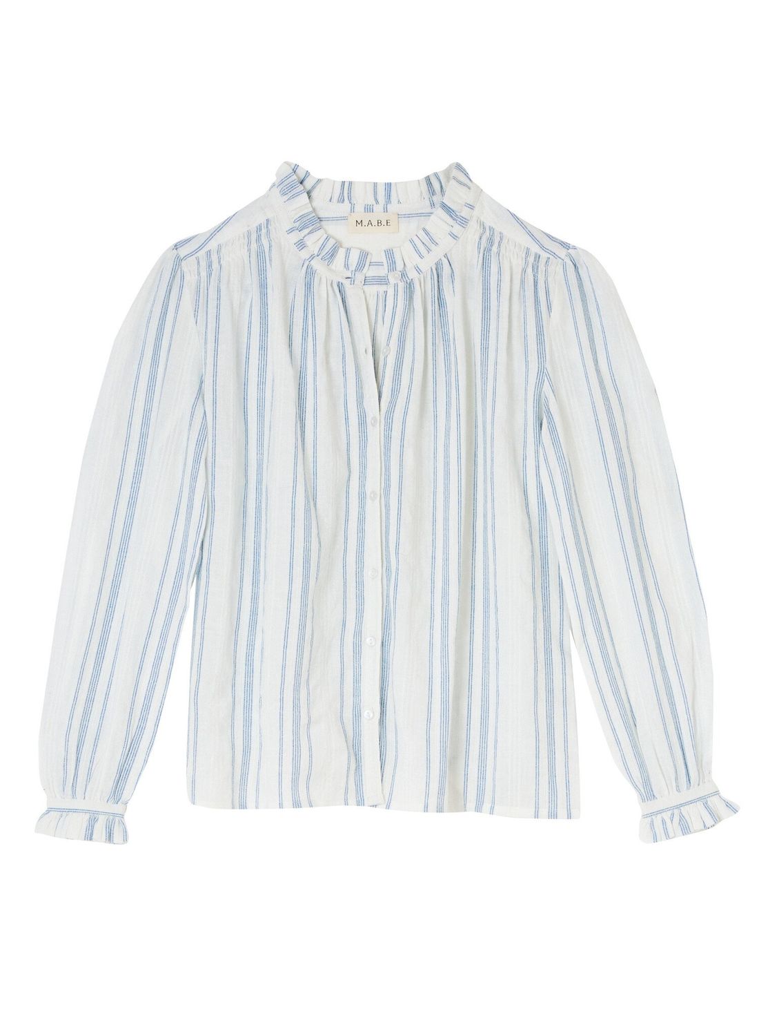 CHRISSIE L/S TOP WHITE STRIPE