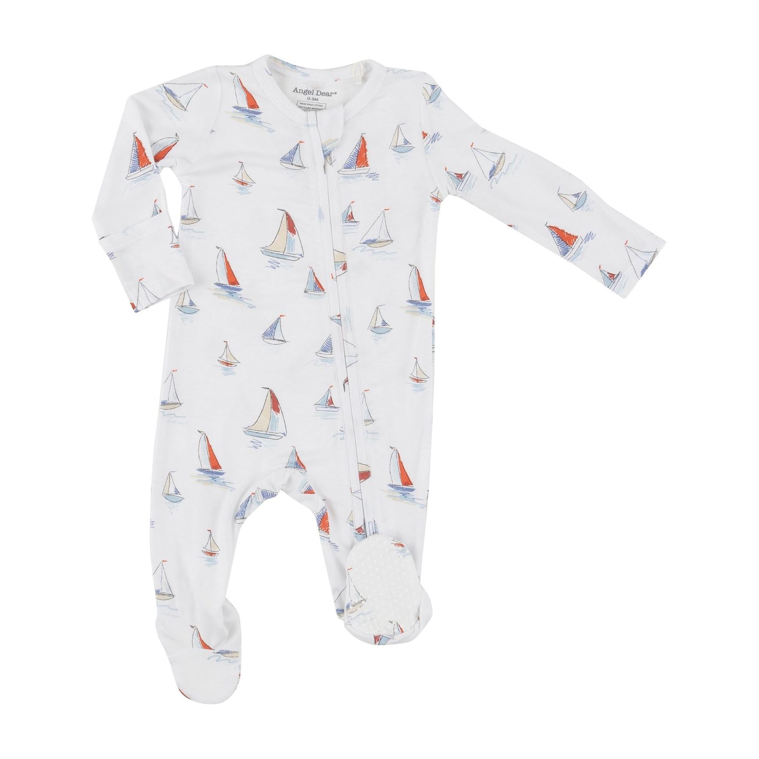 Angel Dear SB Sketchy Sailboats 2 Way Zipper Footie