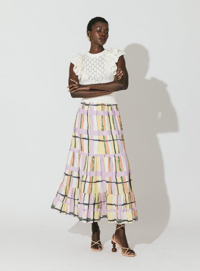 CLEOBELLA GAYLE ANKLE SKIRT SAFFRON HALE PRINT