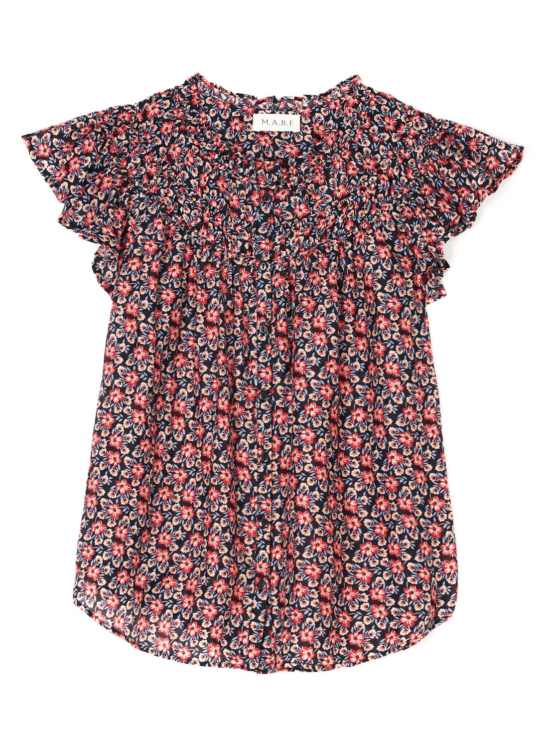 ARA PRINT S/S TOP BLACK