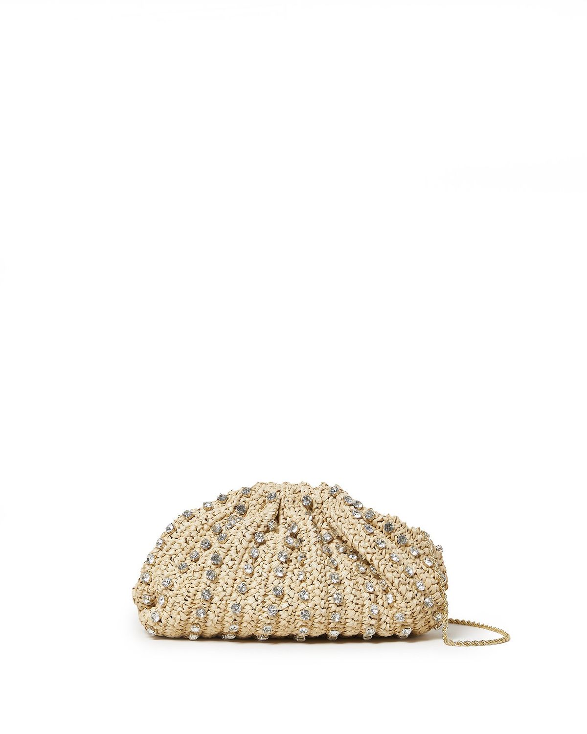 LOEFFLER RANDALL BAILEY PLEATED CLUTCH NAT/CLEAR
