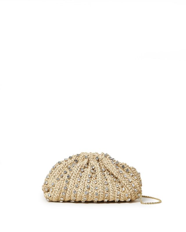 LOEFFLER RANDALL BAILEY PLEATED CLUTCH NAT/CLEAR