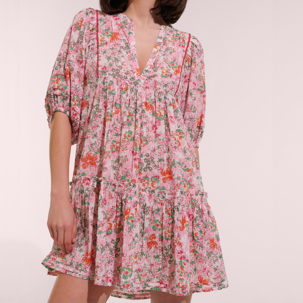 POUPETTE ST BARTH MINI DRESS ARIA CT STRIPE PINK SWEET LIBERTY
