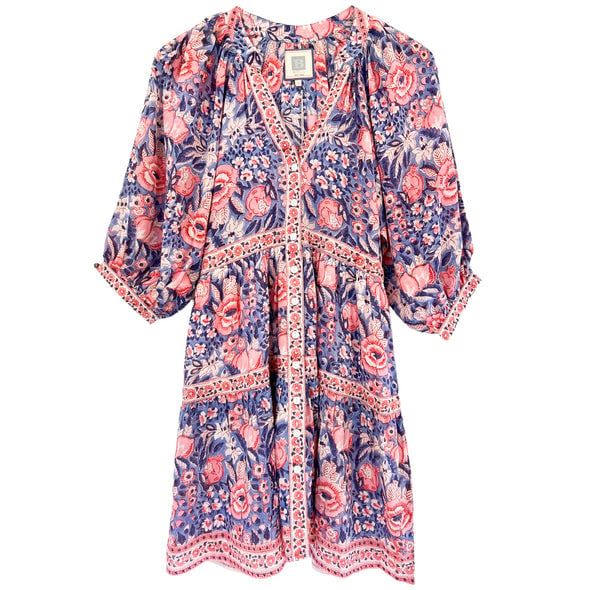 Bell Clara Mini Dress Navy Red print