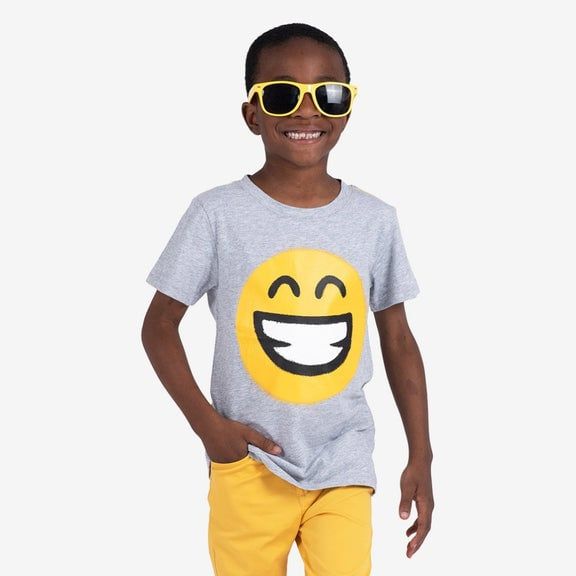 Appaman graphic short sleeve tee - keep smiling heather mist