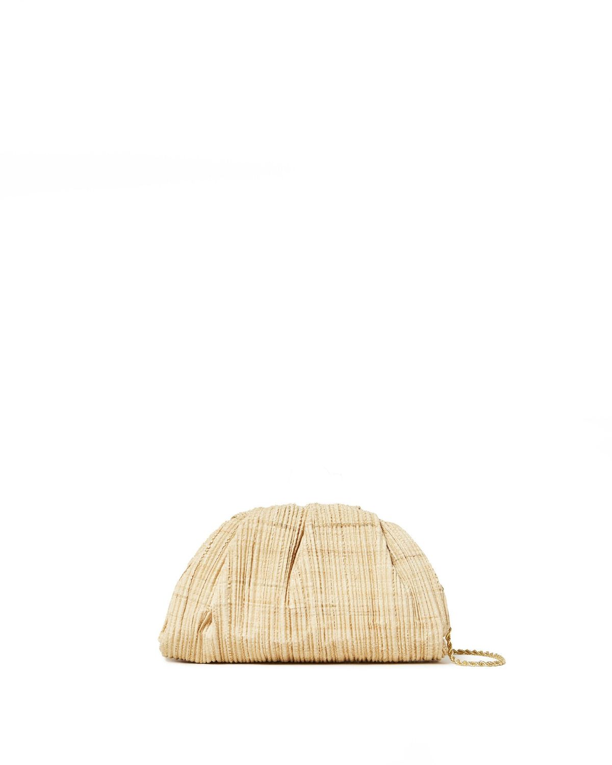 LOEFFLER RANDALL BAILEY PLEATED CLUTCH NATURAL