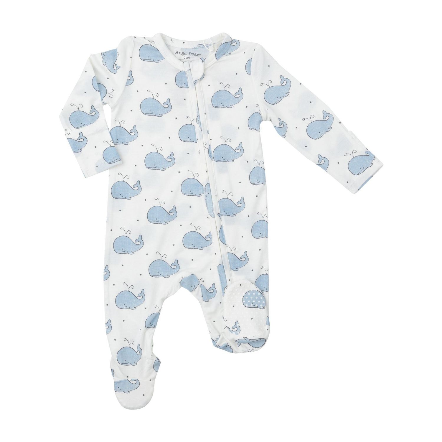 Angel Dear SB Bubbly Whale Blue 2 Way Zipper Footie