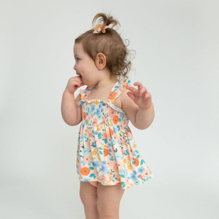 Angel Dear SB Flower Cart Ruffle Strap Smocked Top + DC