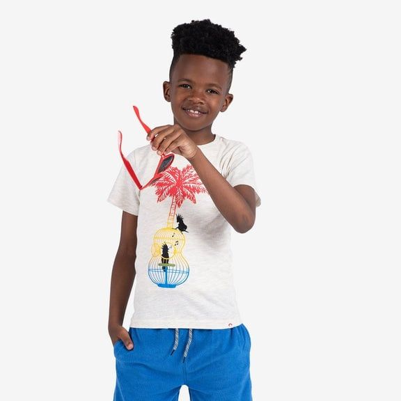 Appaman graphic short sleeve tee - song birds white