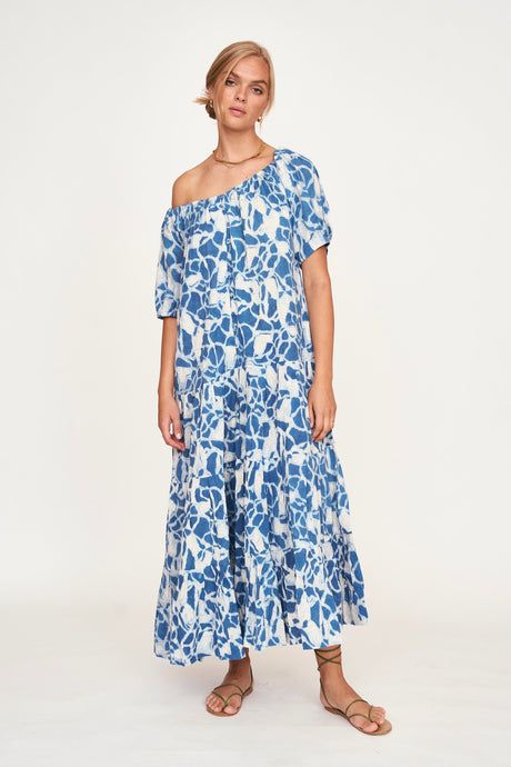 MIRTH capri dress in indigo crackle indigo crackle