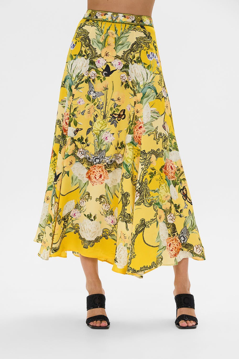 CAMILLA PANELLED FLARED LONG SKIRT PATHS OF GOLD