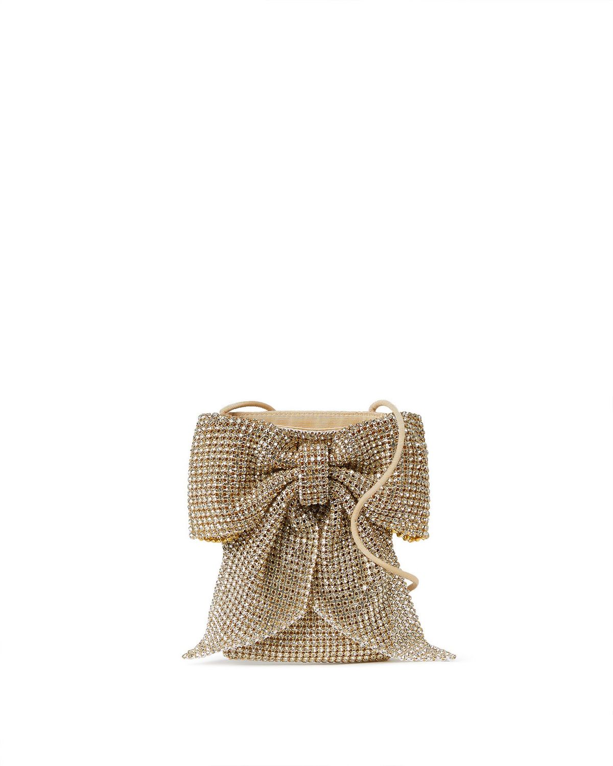 LOEFFLER RANDALL VIOLET OVERSIZED BOW CROSSBODY GOLD