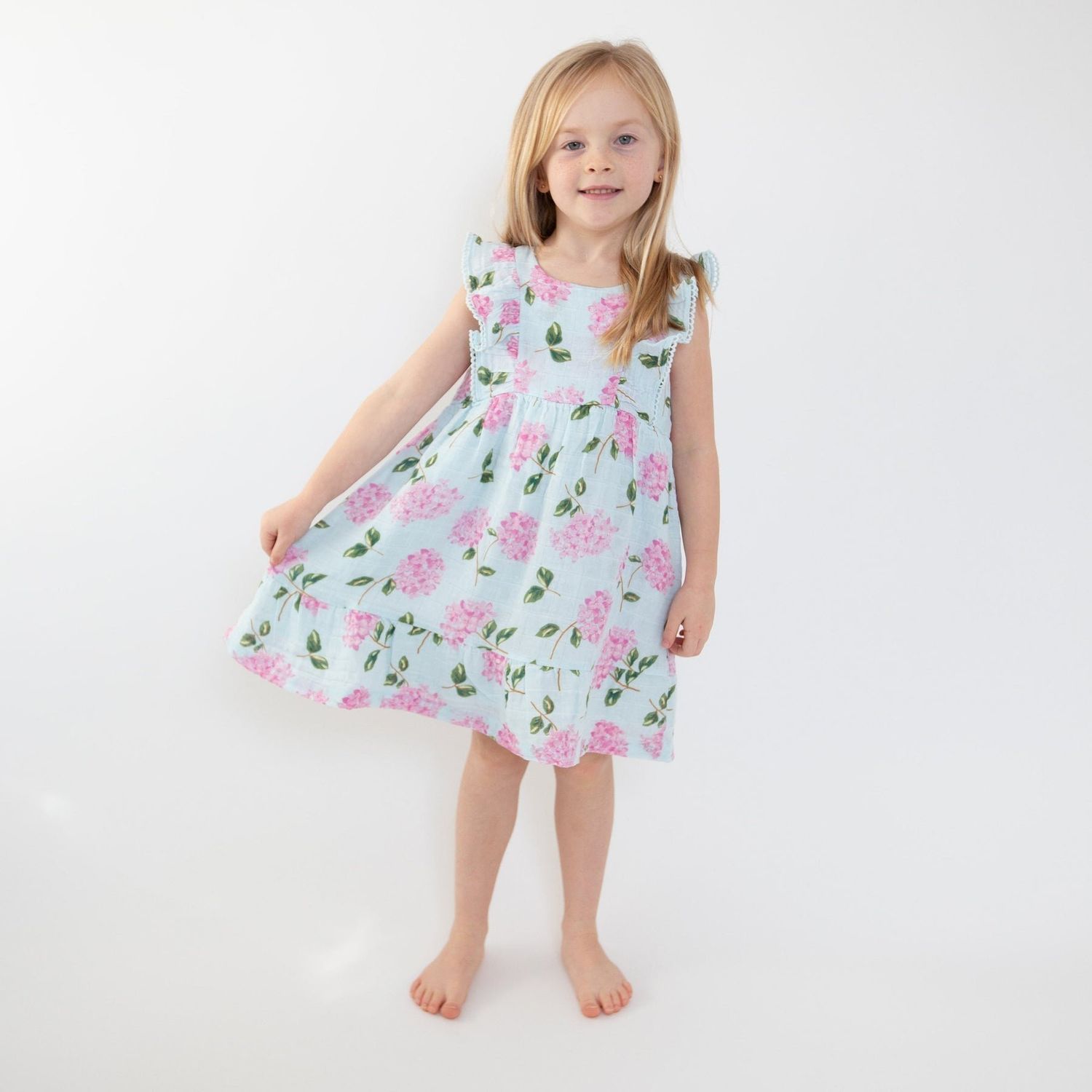 Angel Dear SB Hydrangeas Picot Trim Edged Dress