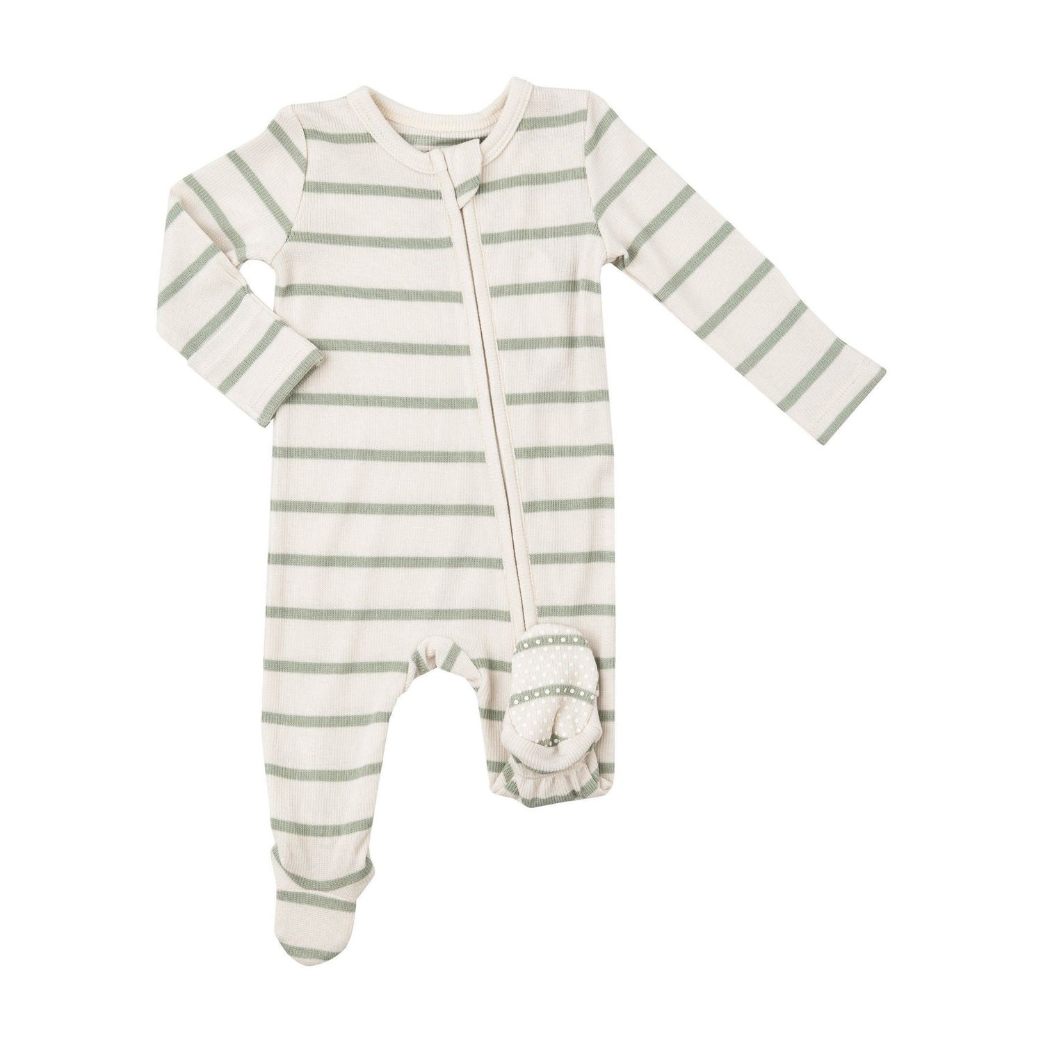 Angel Dear SB Desert Sage + Sugar Swizzle 2 Way Zipper Footie