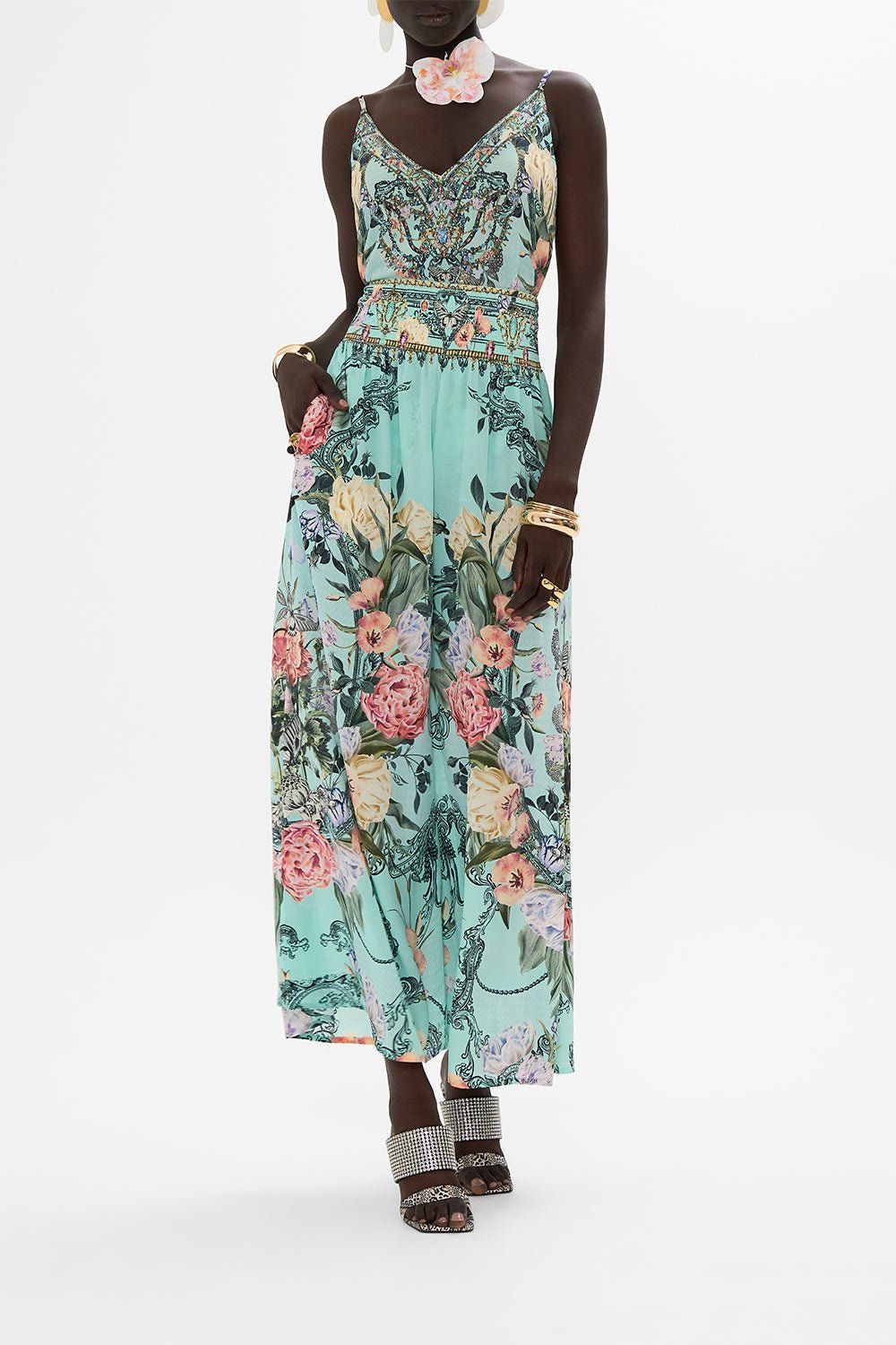 CAMILLA SHIRRED WAIST PANT PETAL PROMISE LAND