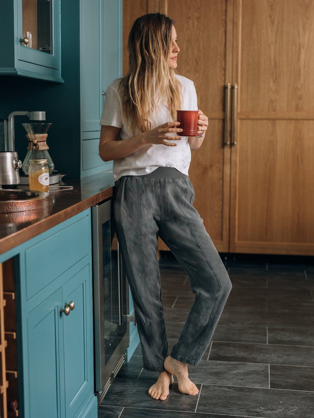Faherty arlie pant Faded Balck