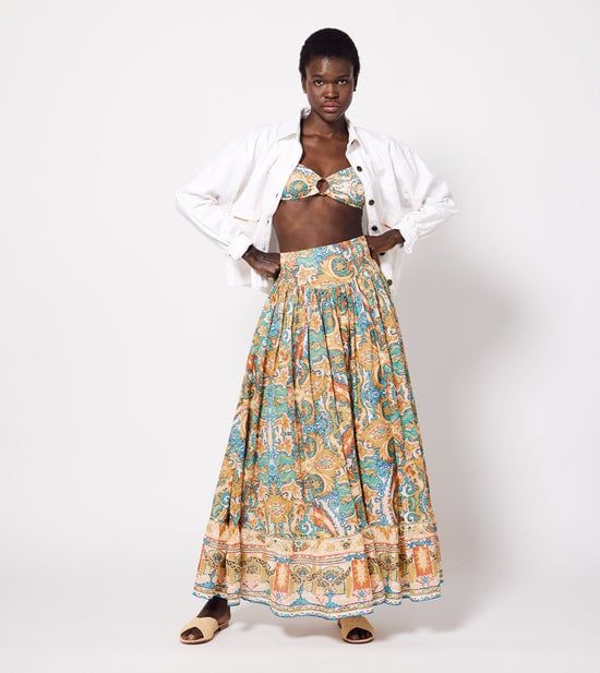 CLEOBELLA RAELYNN ANKLE SKIRT LAS PALMAS PRINT