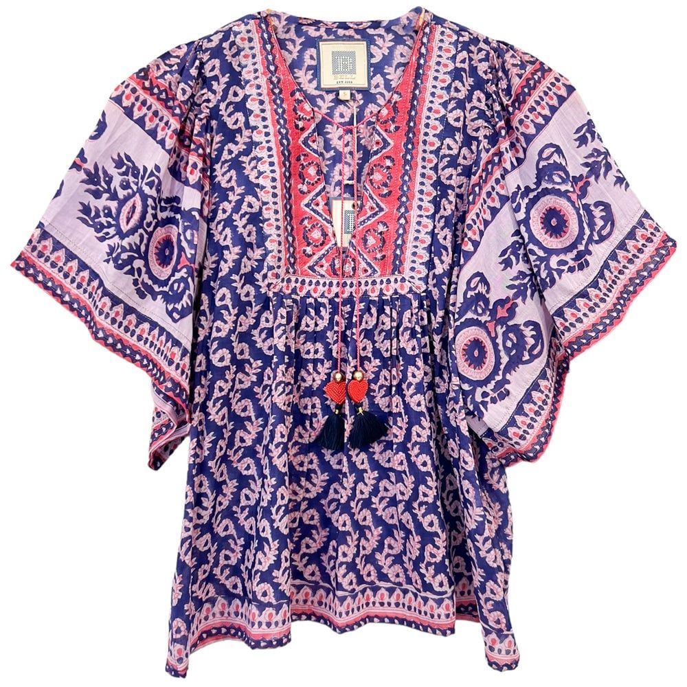 Bell Angel top Navy Red print
