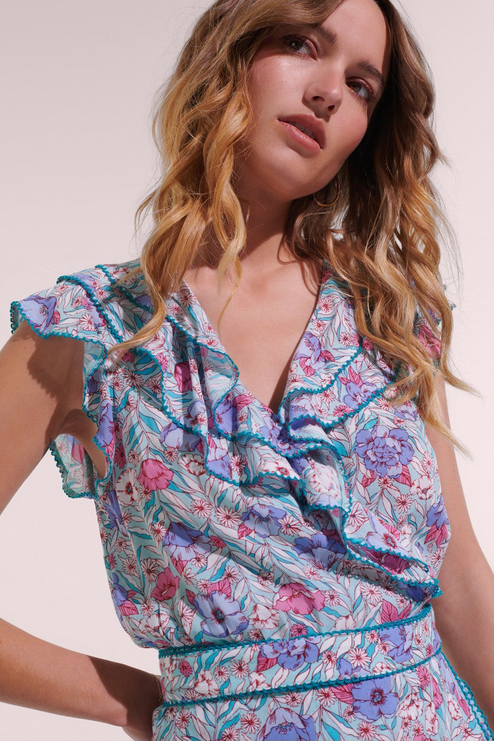 POUPETTE ST BARTH MINI DRESS AUDE V AQUA PETUNIA