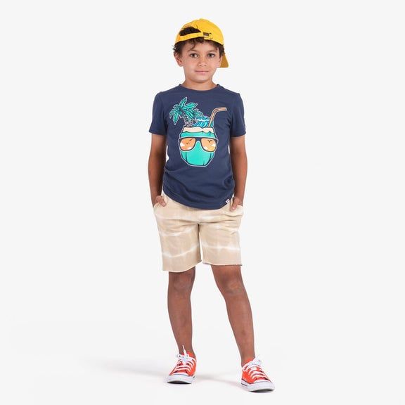 Appaman graphic short sleeve tee - coconut cool navy blue