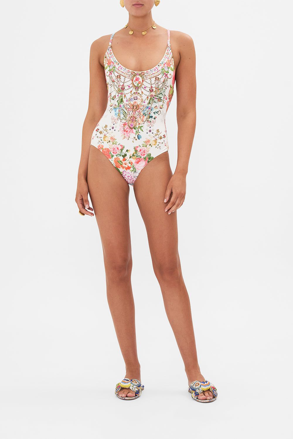 CAMILLA SCOOP NECK ONE PIECE WITH BUTTONS SEW YESTERDAY