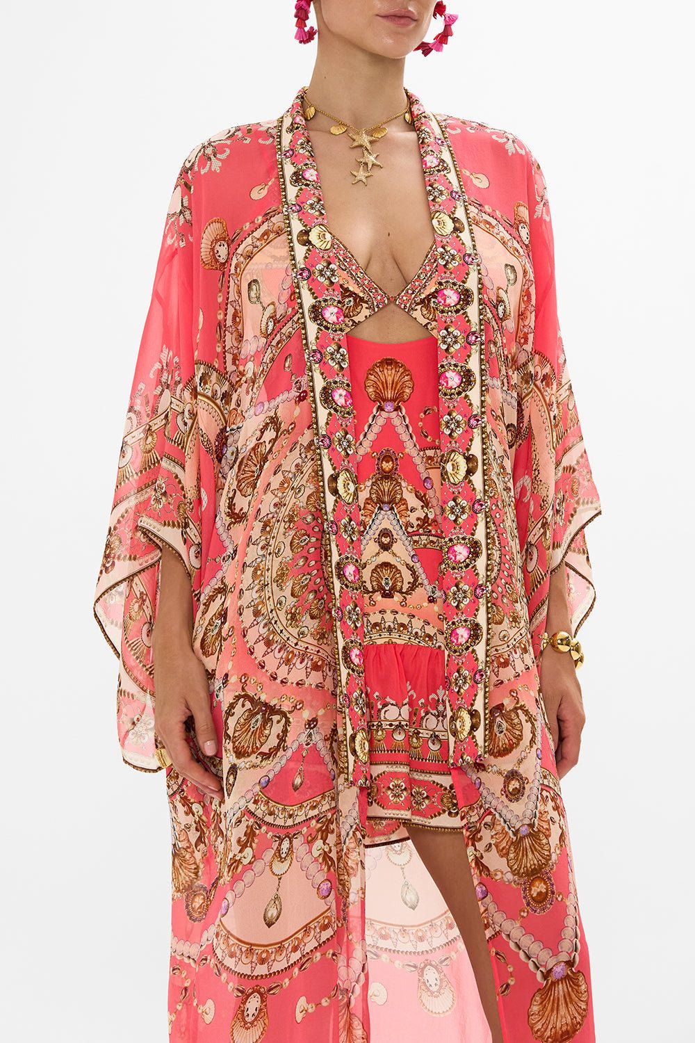CAMILLA KIMONO LAYER WITH COLLAR SHELL GAMES