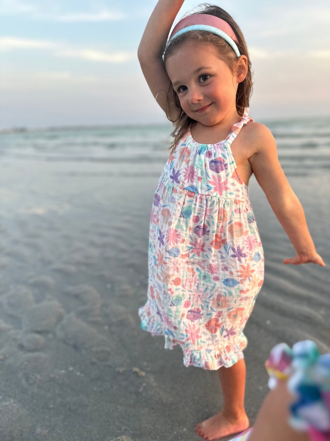 Angel Dear TROPICAL FISH FLORAL TWIRLY TANK DRESS &amp; DIAPER COVER
