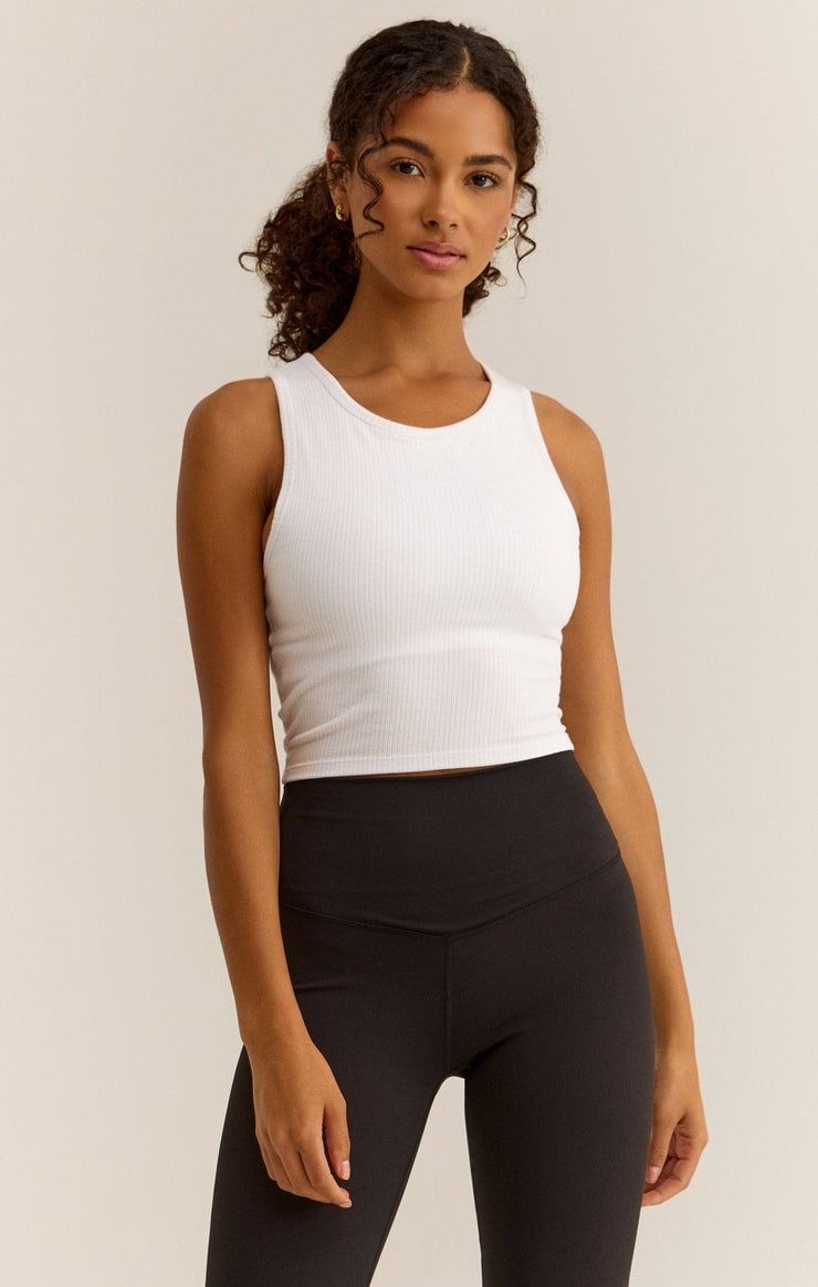Z SUPPLY Count Me In Rib Tank White