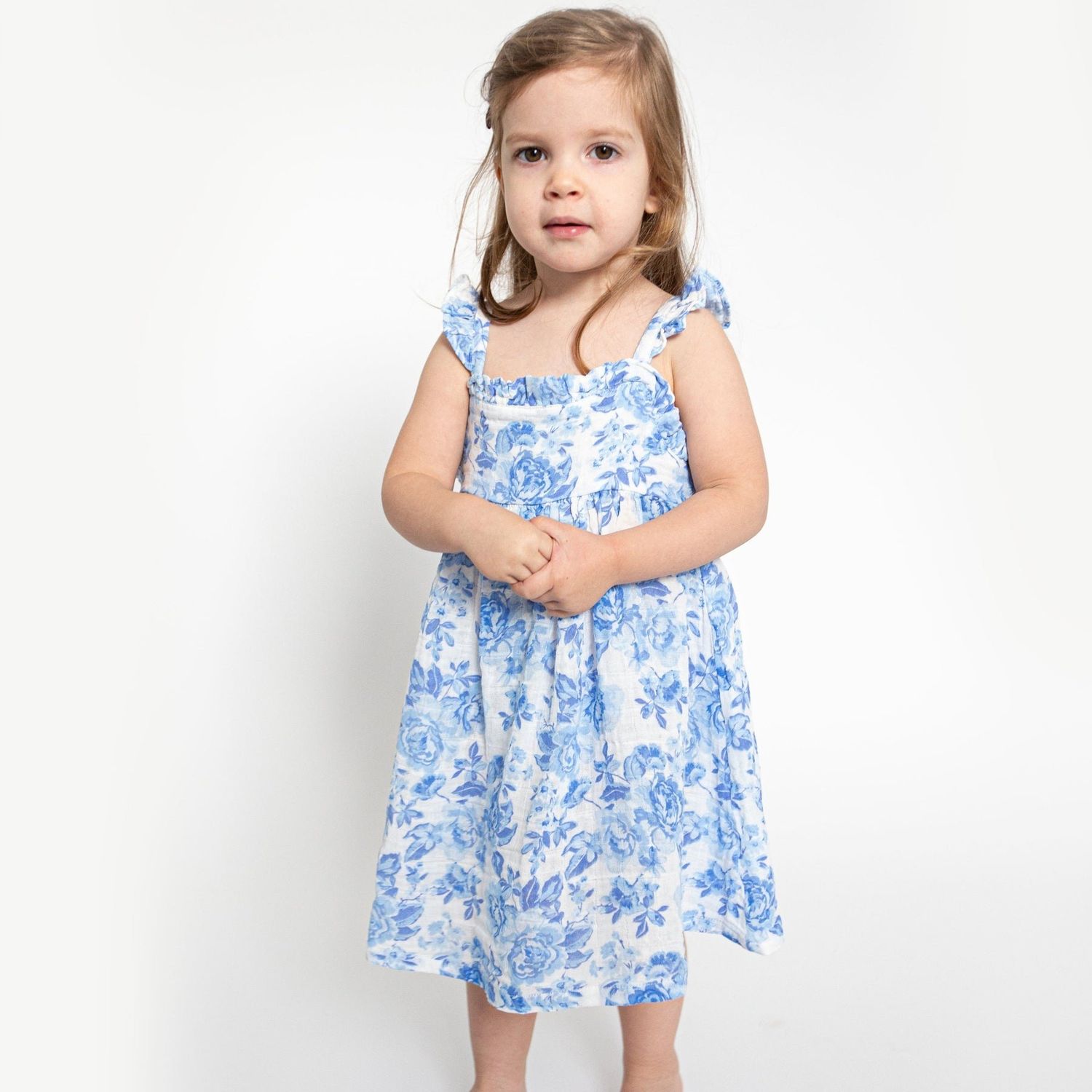 Angel Dear SB Roses In Blue Paperbag Ruffle Sundress + DC
