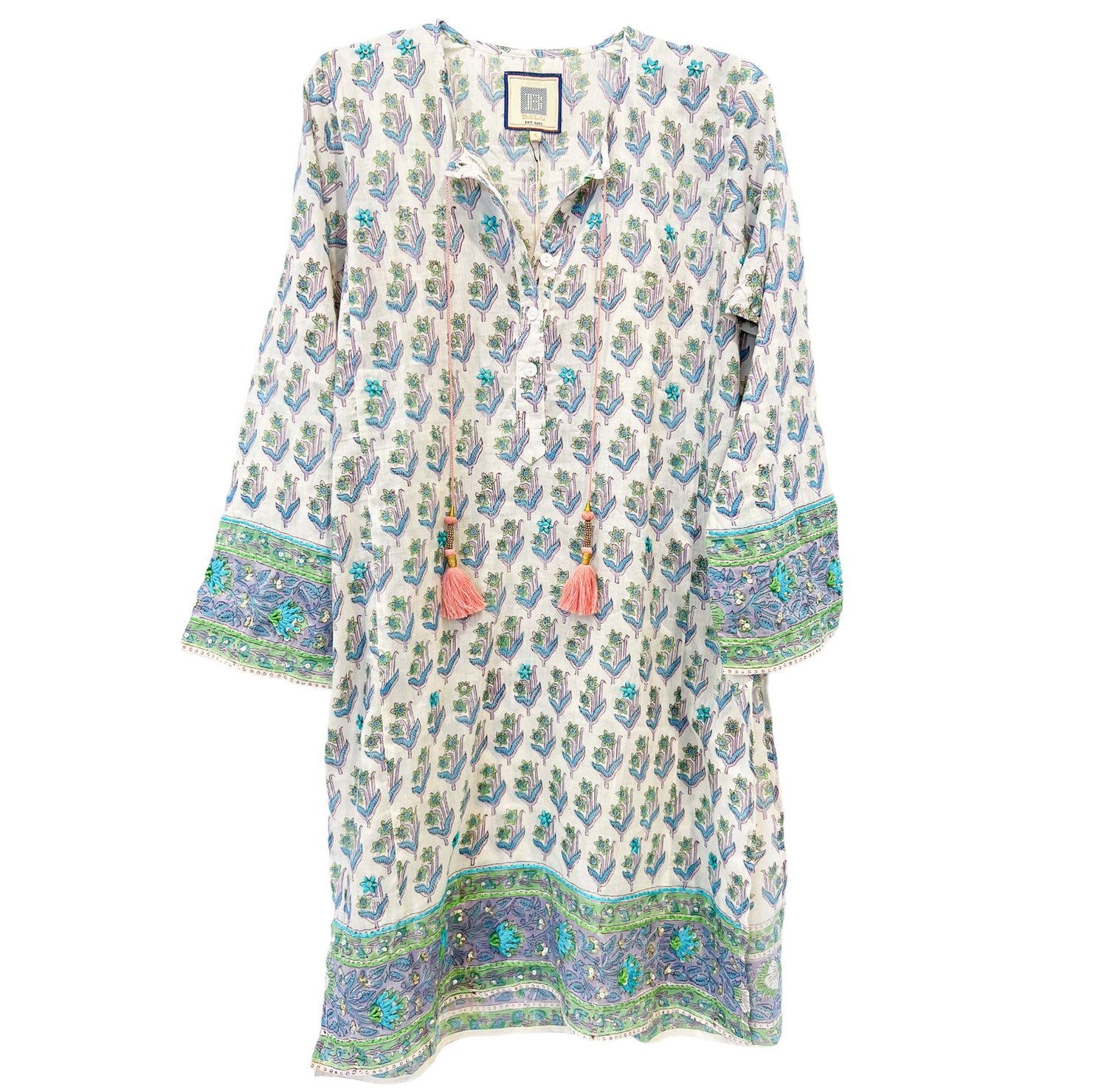 Bell Tunic Cover up Green turq print