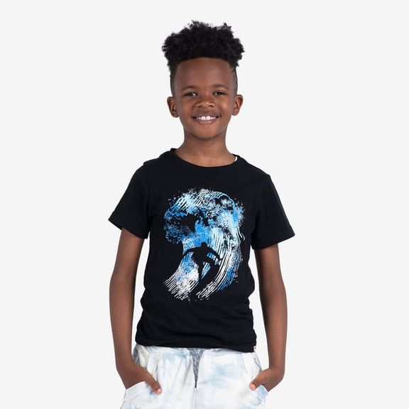 Appaman graphic short sleeve tee - catching waves black