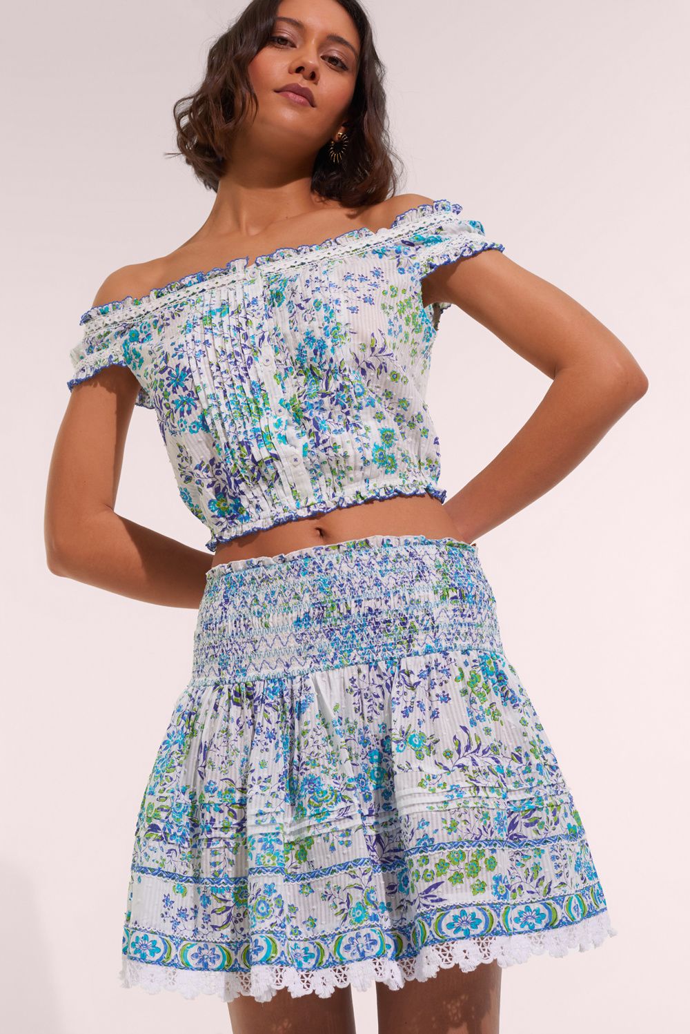 POUPETTE ST BARTH MINI SKIRT GALIA CT STRIPE BLUE QUEEN LIBERTY