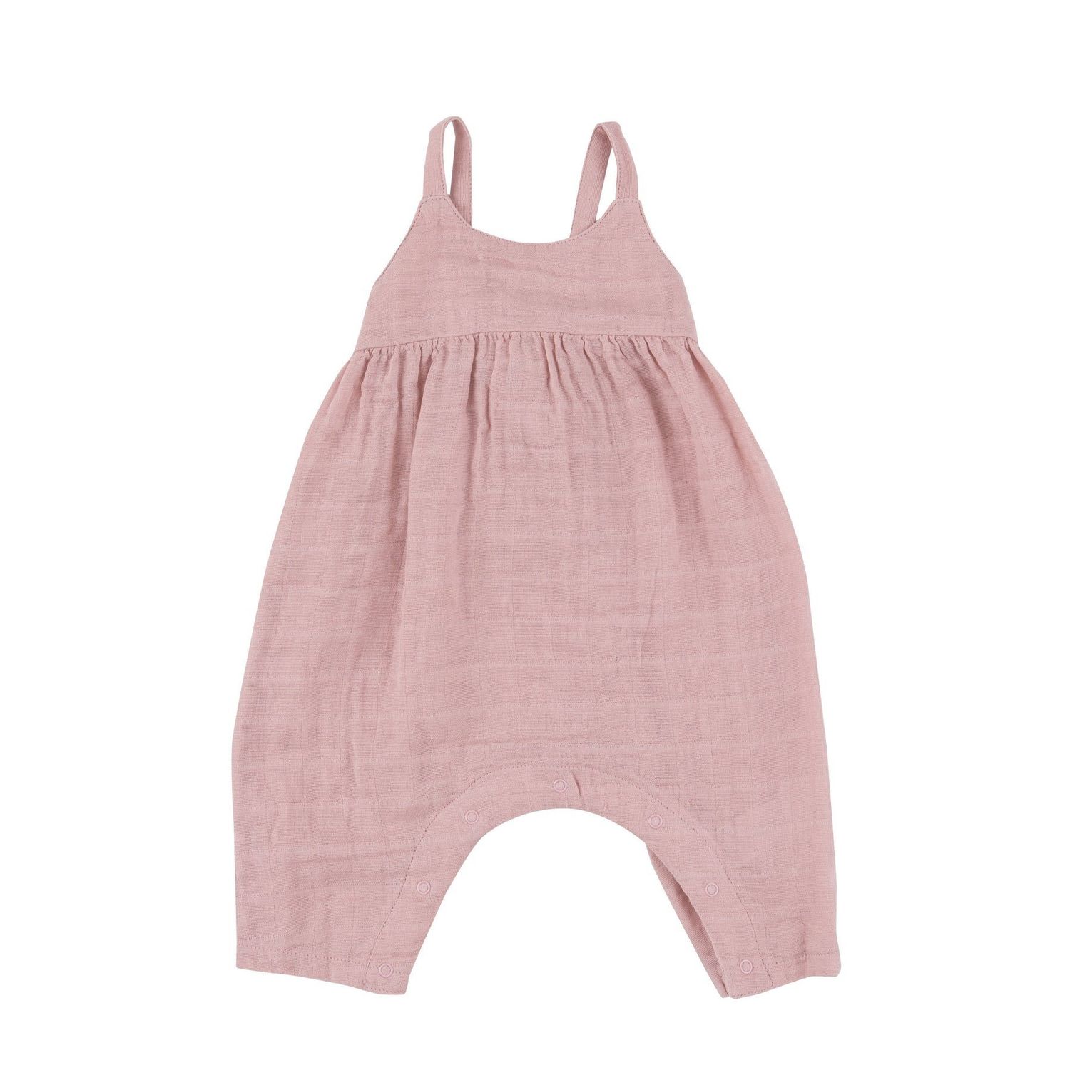 Angel Dear SB Dusty Pink Solid Muslin Tie Back Romper