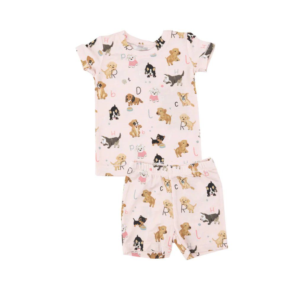 Angel Dear SB Puppy Alphabet Pink Short LoungeWear Set